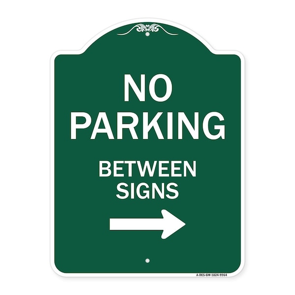 Signmission No Parking Between Signs 2 Heavy-Gauge Aluminum Architectural Sign, 24" x 18", GW-1824-9964 A-DES-GW-1824-9964 - main